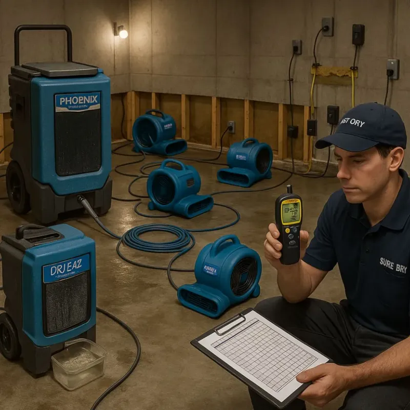 Structural Drying and Dehumidification process in Hollis, NH
